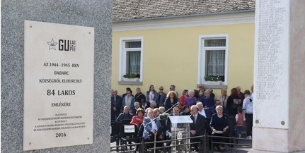 A kényszermunkára hurcolt babarciak emlékére állítottak emlékművet A kényszermunkára hurcolt babarciak emlékére állítottak emlékművet