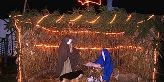 Sárháton idén is a főút mentén állították föl a Betlehemet