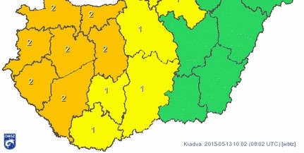 Késő este jégeső és heves zivatar várható szerdán Késő este jégeső és heves zivatar várható szerdán