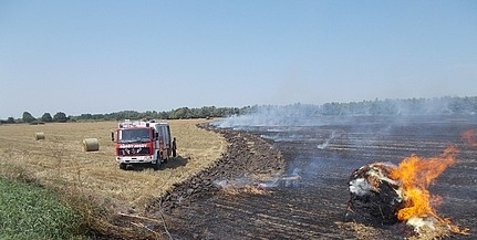 Hét hektáron lángolt a tarló, körbálák is elégtek