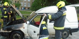 Nyugdíjas tűzoltó ezredes oltott egy lángoló autót Baranyában