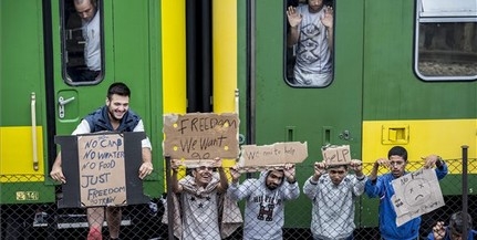 Bicskén hangosan tüntetnek a vonaton éjszakázó migránsok Bicskén hangosan tüntetnek a vonaton éjszakázó migránsok